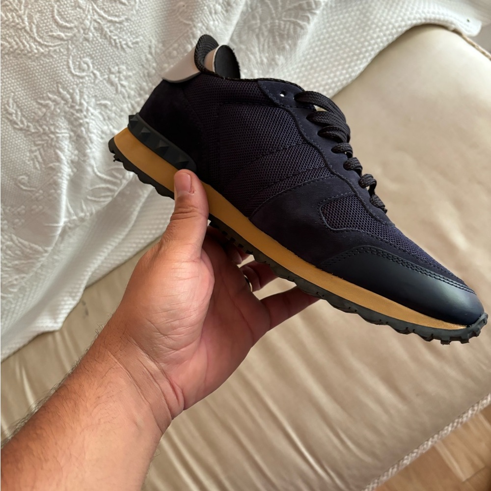 Valentino Men's Rockrunner Sneakers in Night Marine/Grey